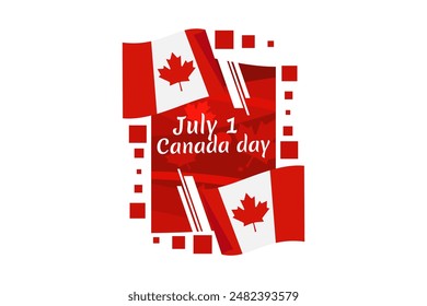 Happy Canada Day. Vector Illustration. Suitable for greeting card, poster and banner.