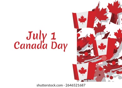 Feliz Dia do Canadá. Ilustração de vetor. Adequado para cartão, cartaz e banner.