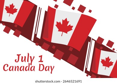 Feliz Dia do Canadá. Ilustração de vetor. Adequado para cartão, cartaz e banner.
