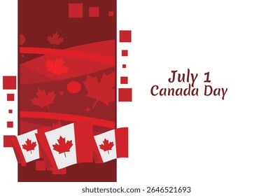 Feliz día de Canadá. Ilustración vectorial. Conveniente para la tarjeta de felicitación, el cartel y el Anuncio.