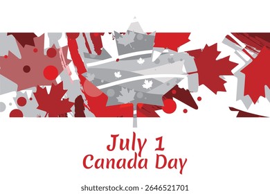 Feliz Dia do Canadá. Ilustração de vetor. Adequado para cartão, cartaz e banner.