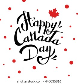 Happy Canada Day vector Illustration. 1st July celebration poster with sign on white background.
