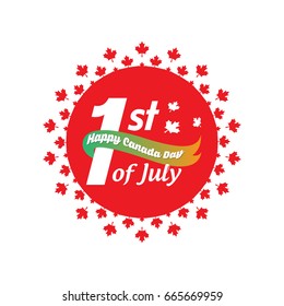 Happy canada day vector illustration. Creative concept for canada independence day banner and backgrounds with text. 