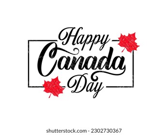 Happy Canada Day, Canada Day vector lettering design