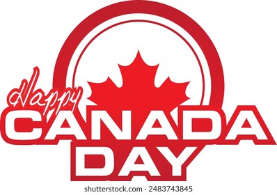 HAPPY CANADA DAY VECTOR LOGO 