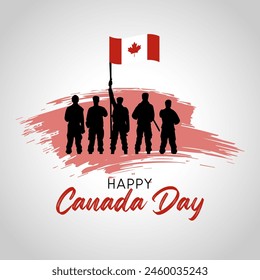 Alles Gute zum Tag in Kanada. Vektorgrafik zum Kanadatag mit Ahornblatt.