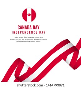 Happy Canada day Vector Template. design for banner, greeting cards or print.