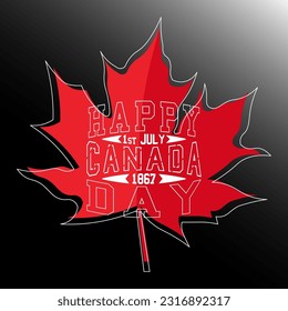 Diseño de letras de vectores Feliz Día de Canadá.