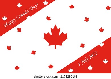 Happy Canada Day's vector with the red and white maple leaves