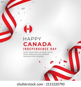 Happy Canada Independence Day July 1st Celebration Vector Design Illustration. Template for Poster, Banner, Advertising, Greeting Card or Print Design Element