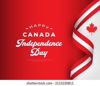 Happy Canada Independence Day 1. Feier Vector Design Illustration. Vorlage für Poster, Banner, Werbung, Grußkarte oder Print-Design-Element