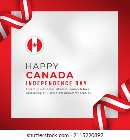 Happy Canada Independence Day July 1st Celebration Vector Design Illustration. Template for Poster, Banner, Advertising, Greeting Card or Print Design Element