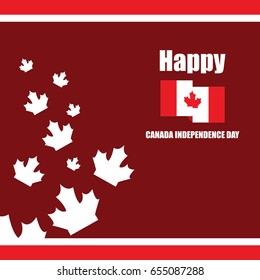 Happy Canada Independence Day Logo Vector Template