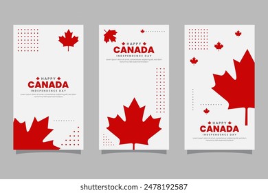 Happy Canada Independence Day social media story feed template