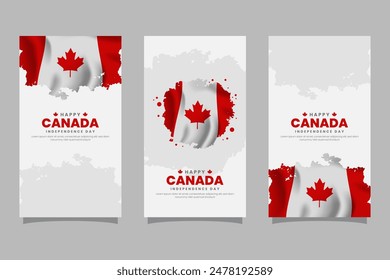 Happy Canada Independence Day social media story feed template