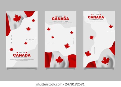 Happy Canada Independence Day social media story feed template