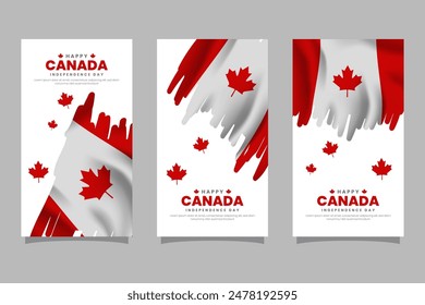 Happy Canada Independence Day social media story feed template