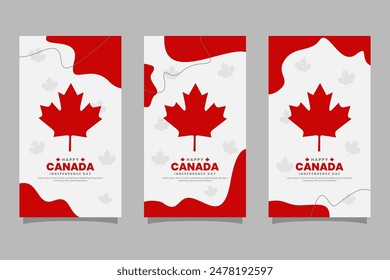 Happy Canada Independence Day social media story feed template