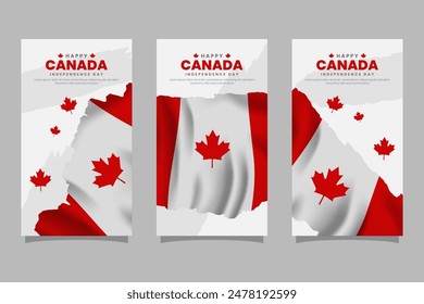 Happy Canada Independence Day social media story feed template