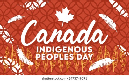 happy canada indigenous peoples day with red background