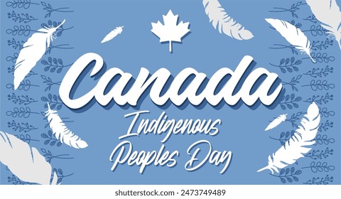 happy canada indigenous peoples day with blue background