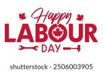 happy canadian labor day with canada leaf silhouette