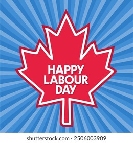 happy canadian labor day with canada leaf silhouette