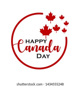 Happy Canadian poster day. Vector Illustration greeting cards. Canadian Maple leaves on a white background. Illustration