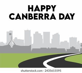 Happy Canberra Day Australia with beautiful view svg