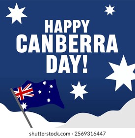 happy canberra day with australian flag