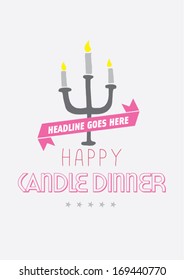 happy candle dinner poster template vector/illustration / background/ greeting card