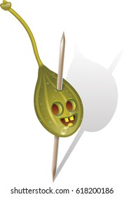 Happy Capers Character Cartoon Illustration. EPS10