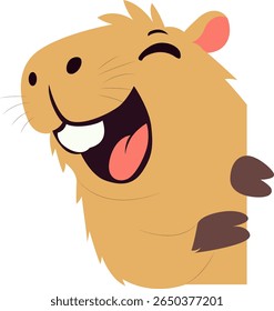 Happy Capybara Cartoon Animal hand drawn