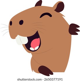 Happy Capybara Cartoon hand drawn