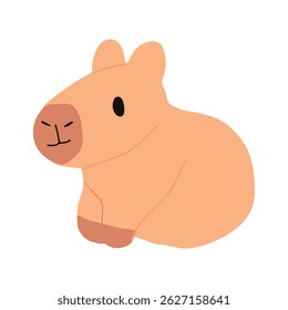 Happy capybaras isolated on white background