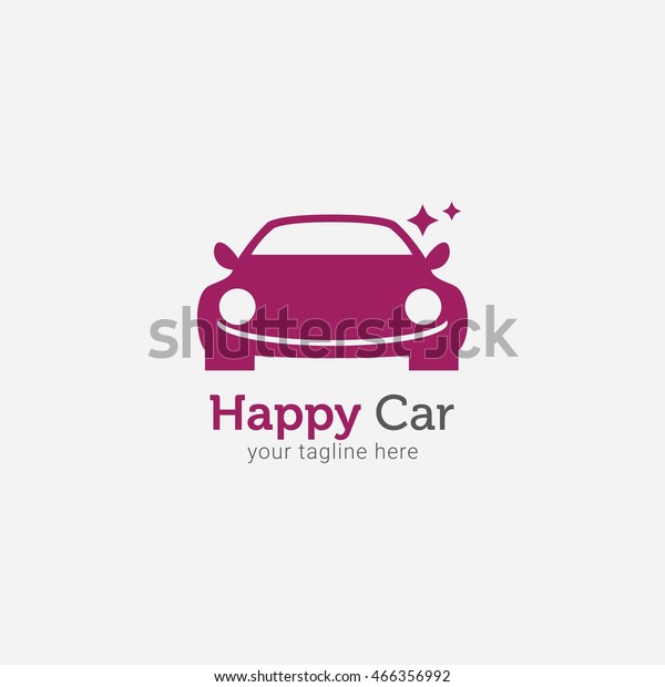Happy Car\
Logo Design Template. Vector\
Illustration