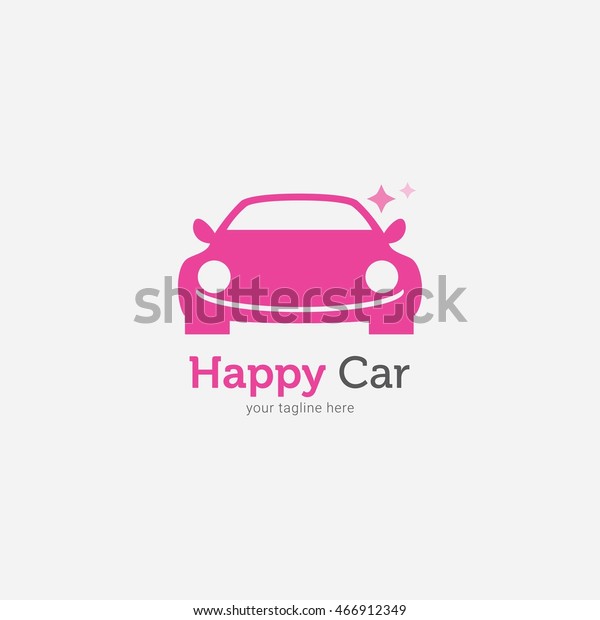 Happy Car\
Logo Design Template. Vector\
Illustration