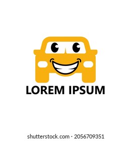 Happy car logo template design
