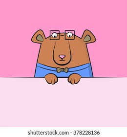 Happy card with cute teddy bear