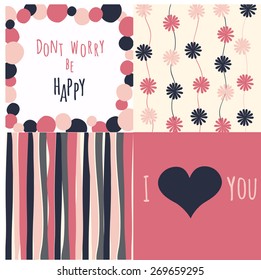 Happy cards with abstract background.