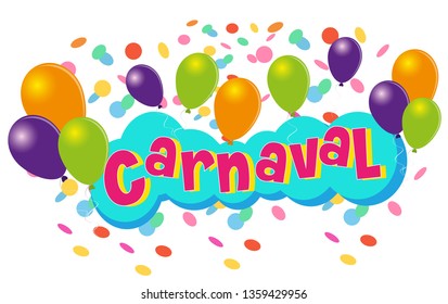 Happy carnival, birthday, festive, party balloon design vector