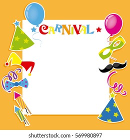 Happy carnival card. space for text or photo