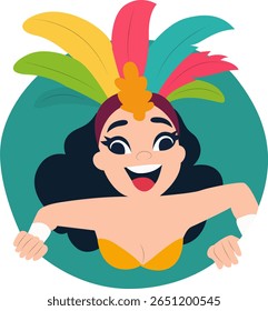 Feliz Carnaval dançarina mulher Poster espiando, feliz Rio Carnaval dançarina