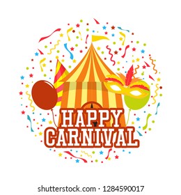 happy carnival festive concept isolated on white background. vector illustration