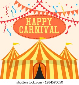 happy carnival festive concept isolated on white background. vector illustration