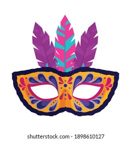 Happy carnival festive concept with musical trumpet mask.