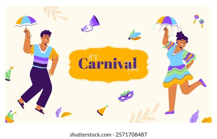 Happy carnival web landing page template