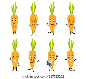 Happy Carrot Cartoon Character