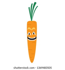 Happy carrot cartoon image. Vector illustration design