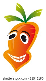 Happy carrot vector icon